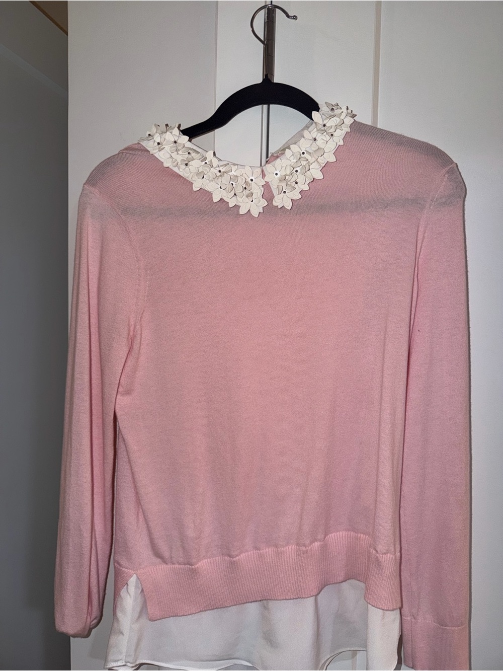 Ted Baker Pink Sweater with White Floral Collar
